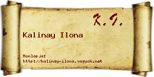 Kalinay Ilona névjegykártya